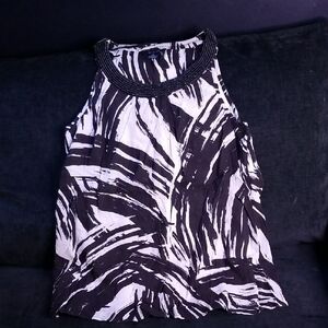 Style & Co. Black and White Abstract Tank Top